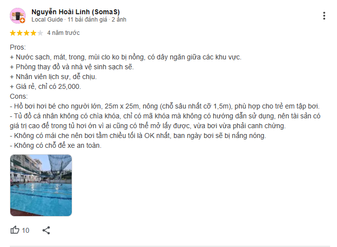Khách hàng đánh giá cao đi kèm với góp ý một vài vấn đề về cơ sở vật chất