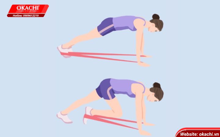 Bài tập Knee Pull với dây kháng lực cho cơ bụng