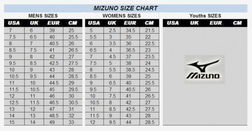 Bảng size giày đá bóng Mizuno