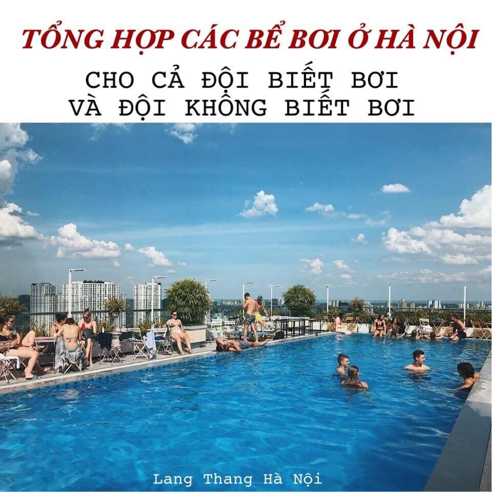 Toàn cảnh bể bơi vô cực trên cao với tầm nhìn thành phố tuyệt đẹp ở Hà Nội