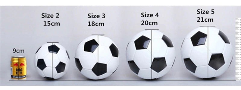 So sánh trực quan các size bóng đá từ số 1 đến số 5 theo chuẩn FIFA