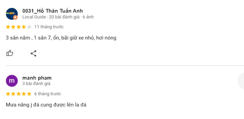 Phản hồi chi tiết từ người chơi về trải nghiệm tại sân bóng đá Cầu Ông Dầu.