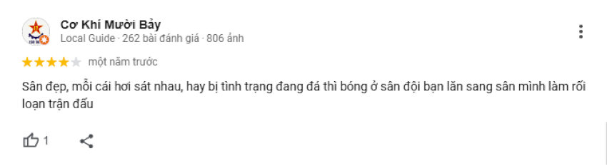 Đánh giá của khách hàng về sân 918 về cơ sở vật chất và tiện ích