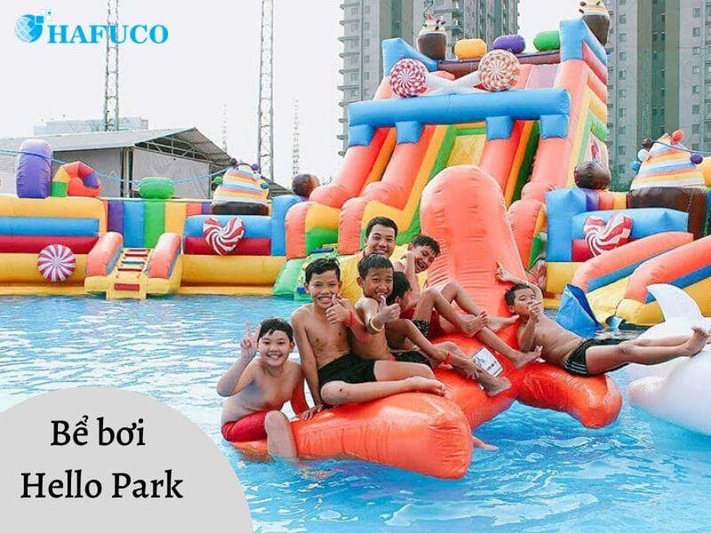 Hồ bơi Hello Park Quận 7 với không gian xanh mát và thiết kế hiện đại