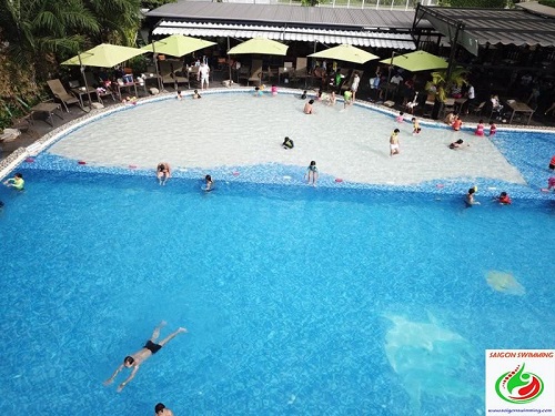 Góc nhìn toàn cảnh một hồ bơi ở Quận 7 với đầy đủ tiện nghi, sẵn sàng phục vụ