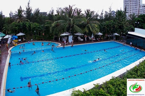 Khu vực hồ bơi công cộng Quận 7 sạch sẽ, phù hợp cho gia đình