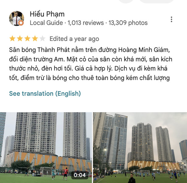 “Dịch vụ tốt, mặt cỏ sân mới” - Nhận xét của người chơi