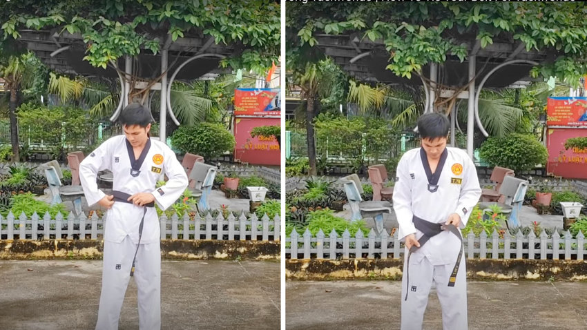 Kỹ thuật luồn và điều chỉnh đai Taekwondo để đạt độ chắc chắn