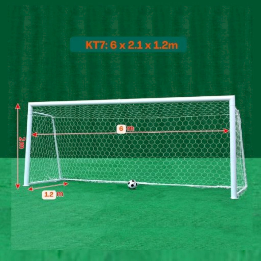 Kích thước khung thành bóng đá 7 người tiêu chuẩn