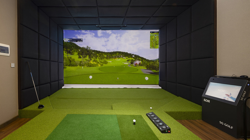 Phòng Golf 3D tiêu chuẩn với kích thước dao động 24-35m2, đảm bảo không gian luyện tập tối ưu