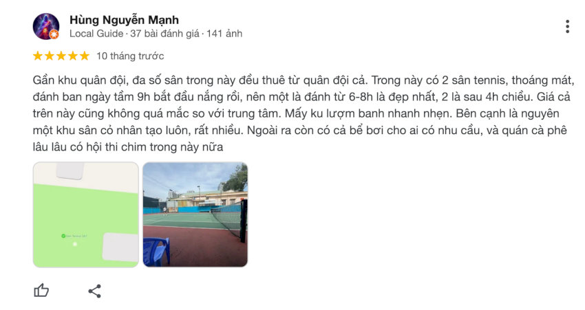 Đánh giá tích cực từ người chơi về sân bóng đá 367 Hoàng Hoa Thám