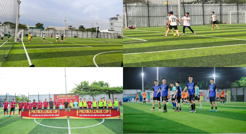 Tổng quan sân bóng đá Gò Mây ARENA Bình Tân với sân 5 và sân 7 đạt chuẩn, cỏ nhân tạo