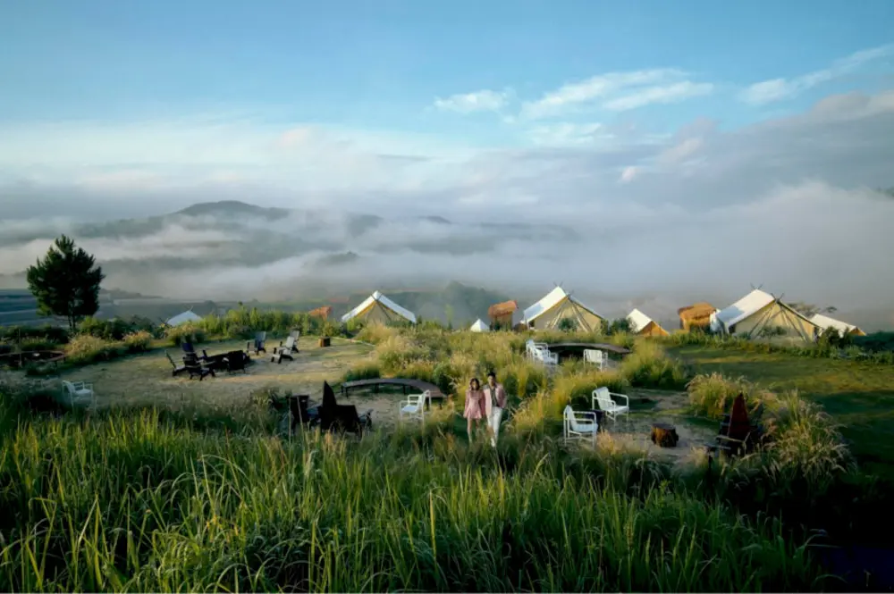 The CampVille Dalat có nhiều khu lều với tầm nhìn đẹp