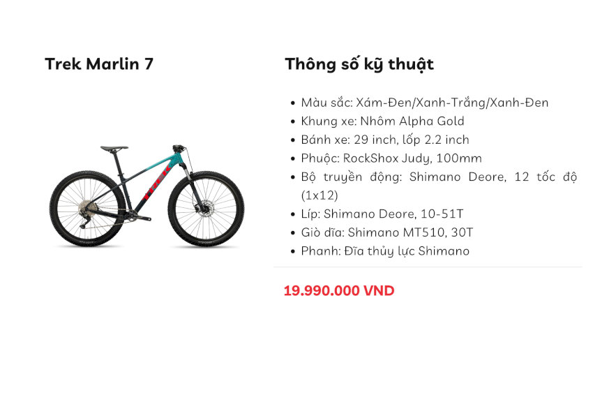 Trek Marlin 7, xe đạp địa hình lý tưởng cho người lớn nâng cấp kỹ năng