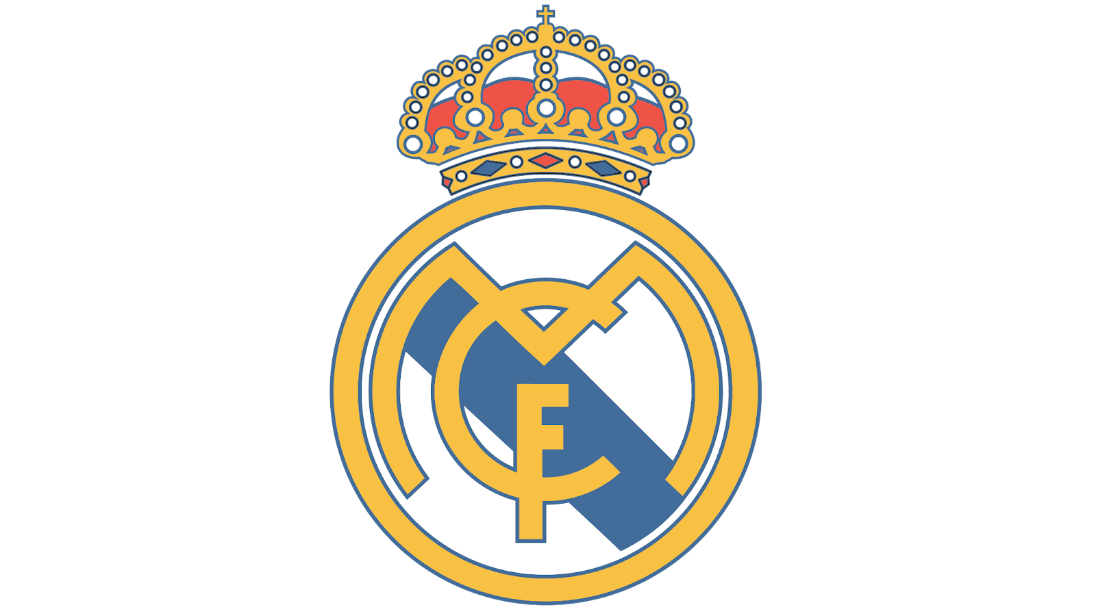 Logo CLB bóng đá Real Madrid với vương miện hoàng gia và chữ cái viết tắt