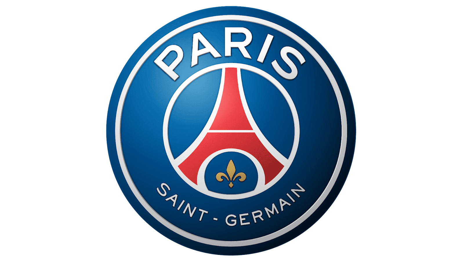 Logo CLB bóng đá Paris Saint-Germain với tháp Eiffel và hoa huệ