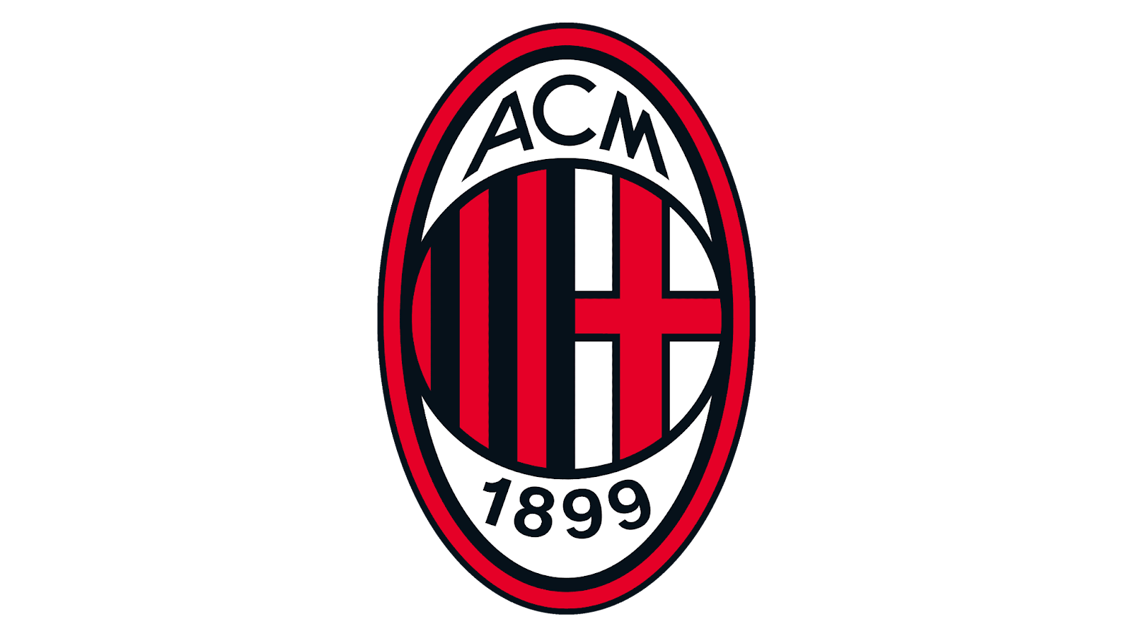 Logo biểu tượng CLB bóng đá AC Milan với lá cờ Milan
