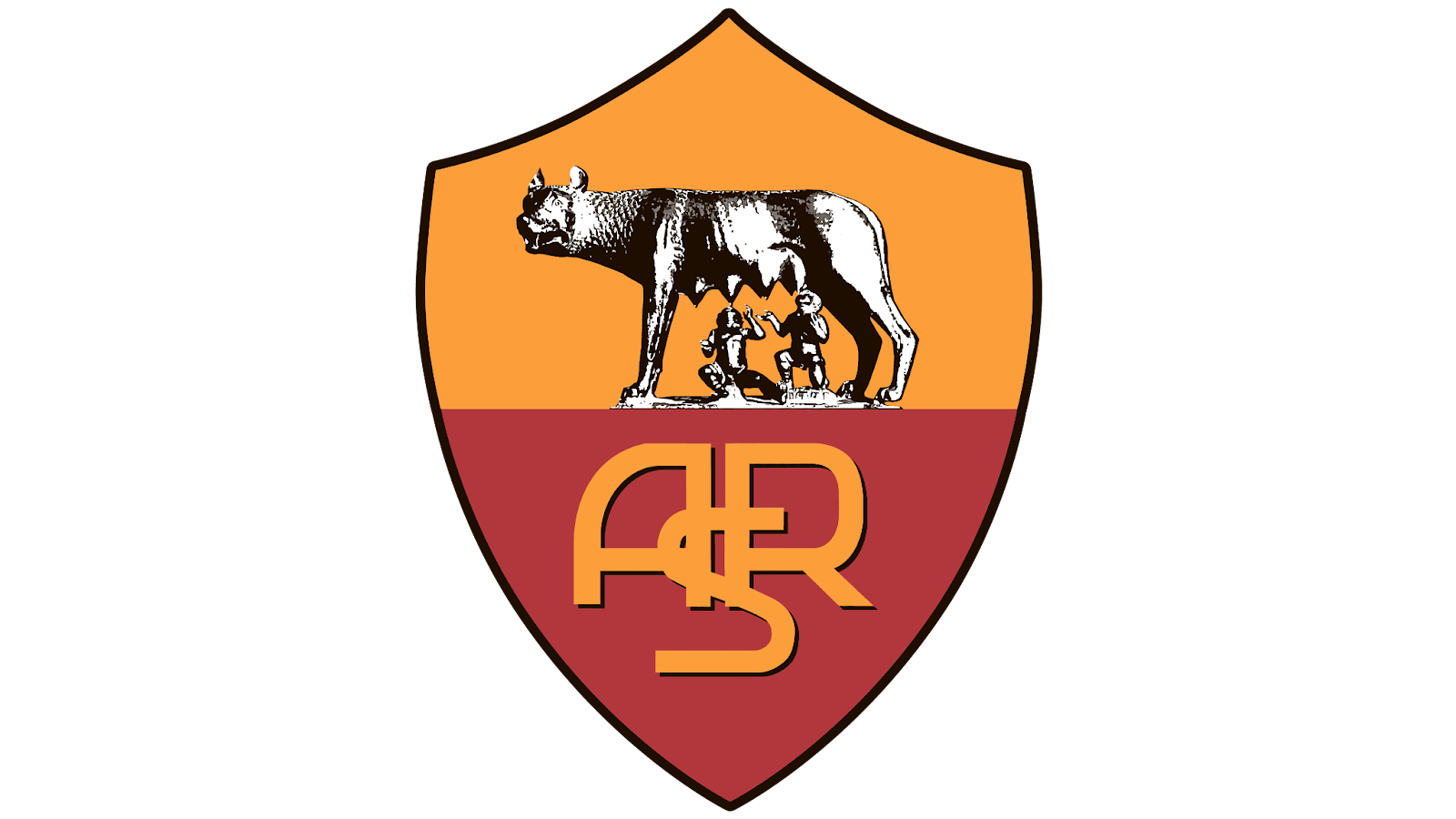 Logo CLB bóng đá AS Roma với hình sói cái và Romulus, Remus