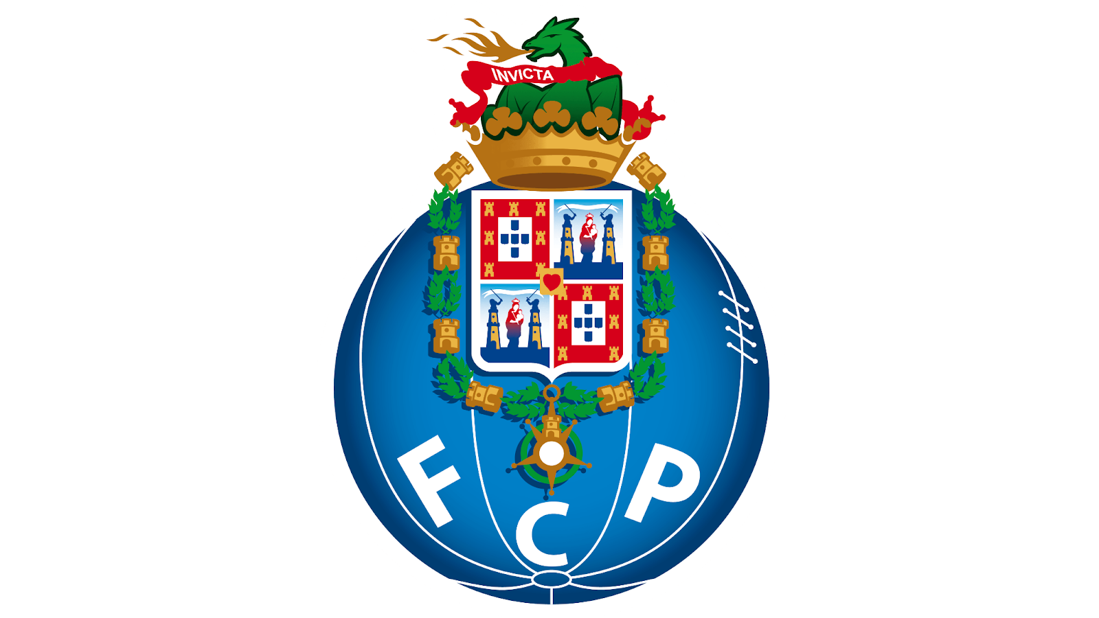 Logo biểu tượng CLB bóng đá FC Porto với huy hiệu quốc gia Bồ Đào Nha