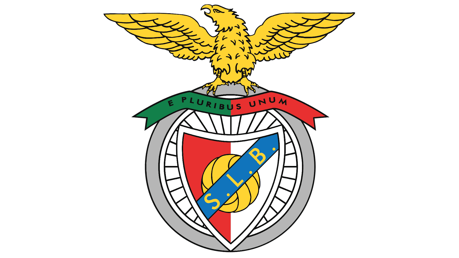 Logo biểu tượng CLB bóng đá Benfica với đại bàng và khẩu hiệu E Pluribus Unum