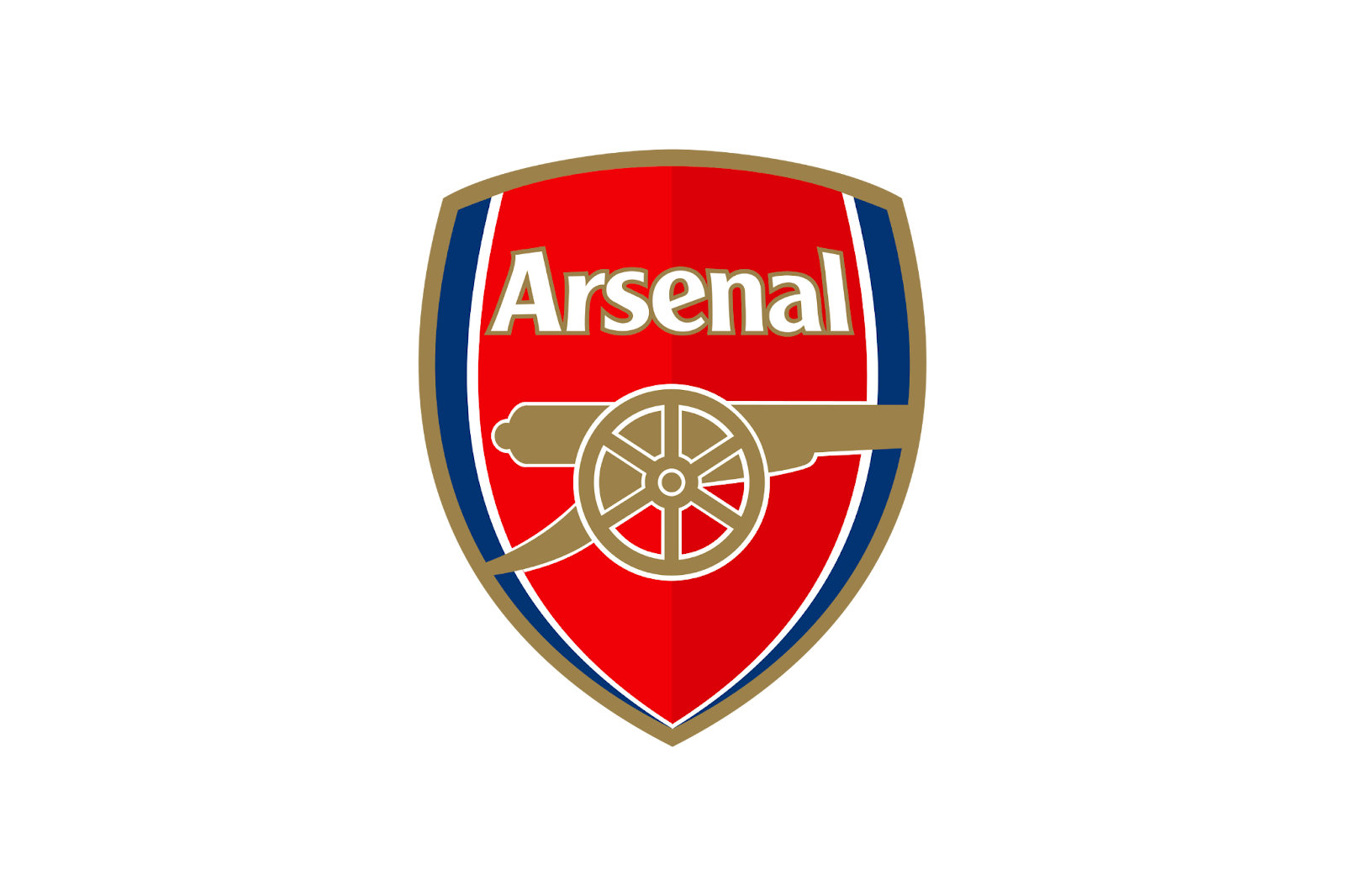 Logo Arsenal với hình khẩu thần công và màu đỏ trắng truyền thống