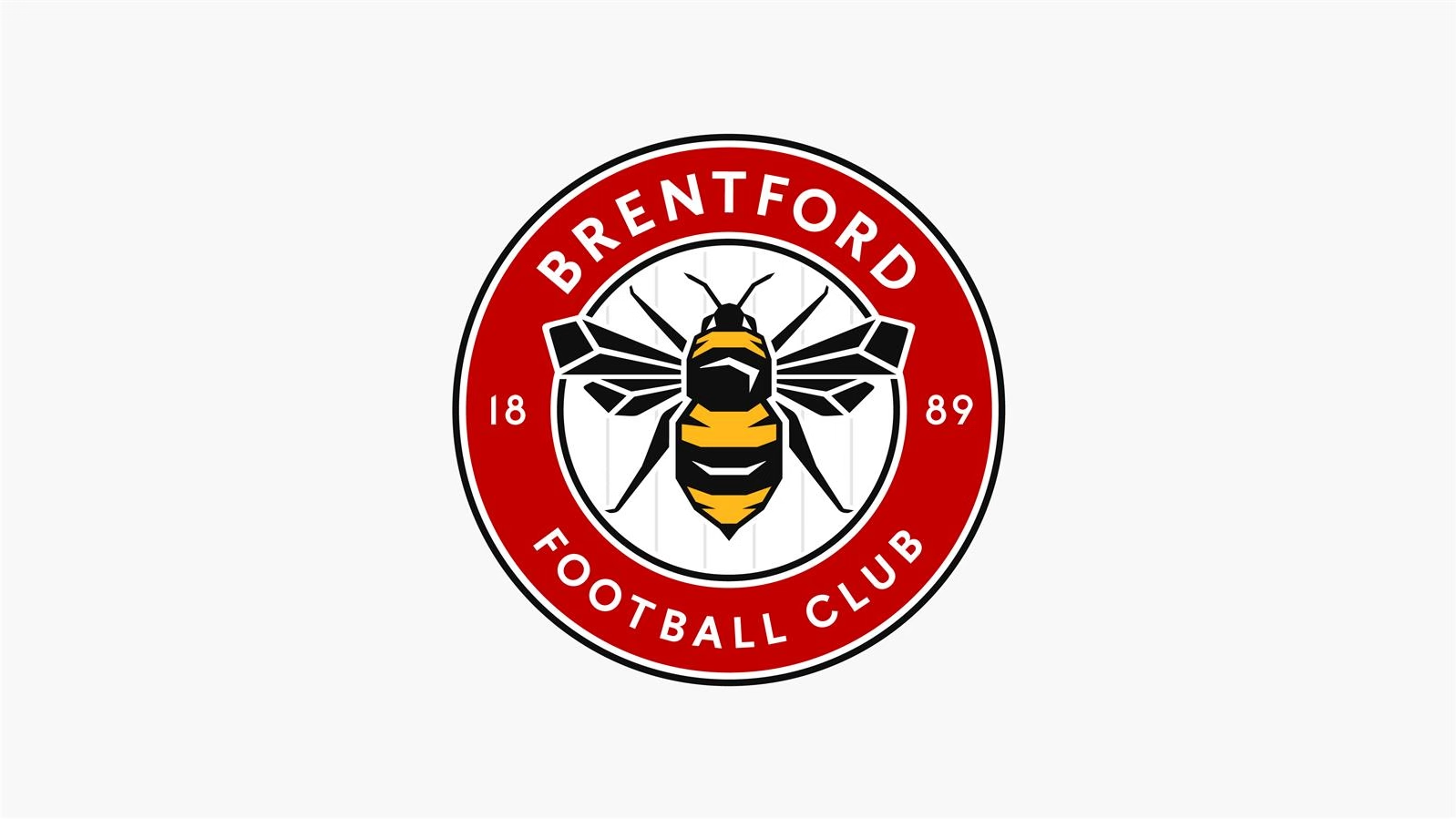 Biểu tượng Brentford với hình chú ong vàng trên nền tròn đỏ trắng