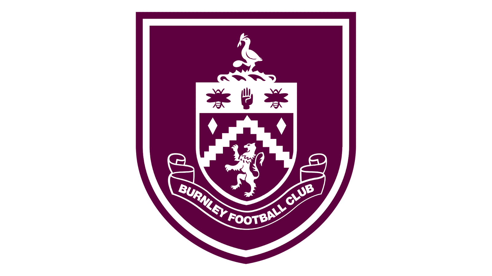 Biểu tượng Burnley FC với khiên nhiều biểu tượng và sư tử đỏ