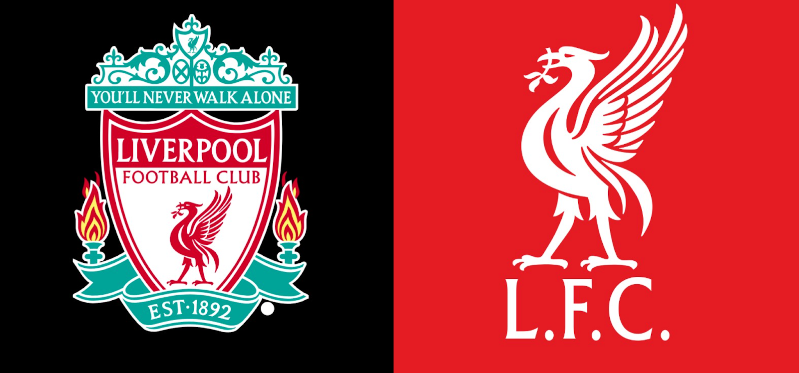 Biểu tượng Liver Bird của Liverpool FC trên nền khiên đỏ truyền thống