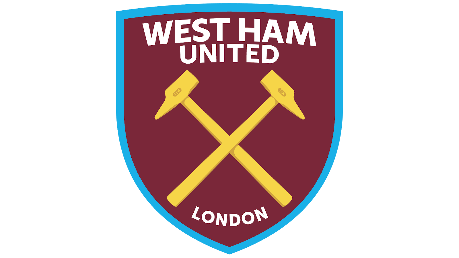 Biểu tượng West Ham United với hai cây búa bắt chéo và chữ London