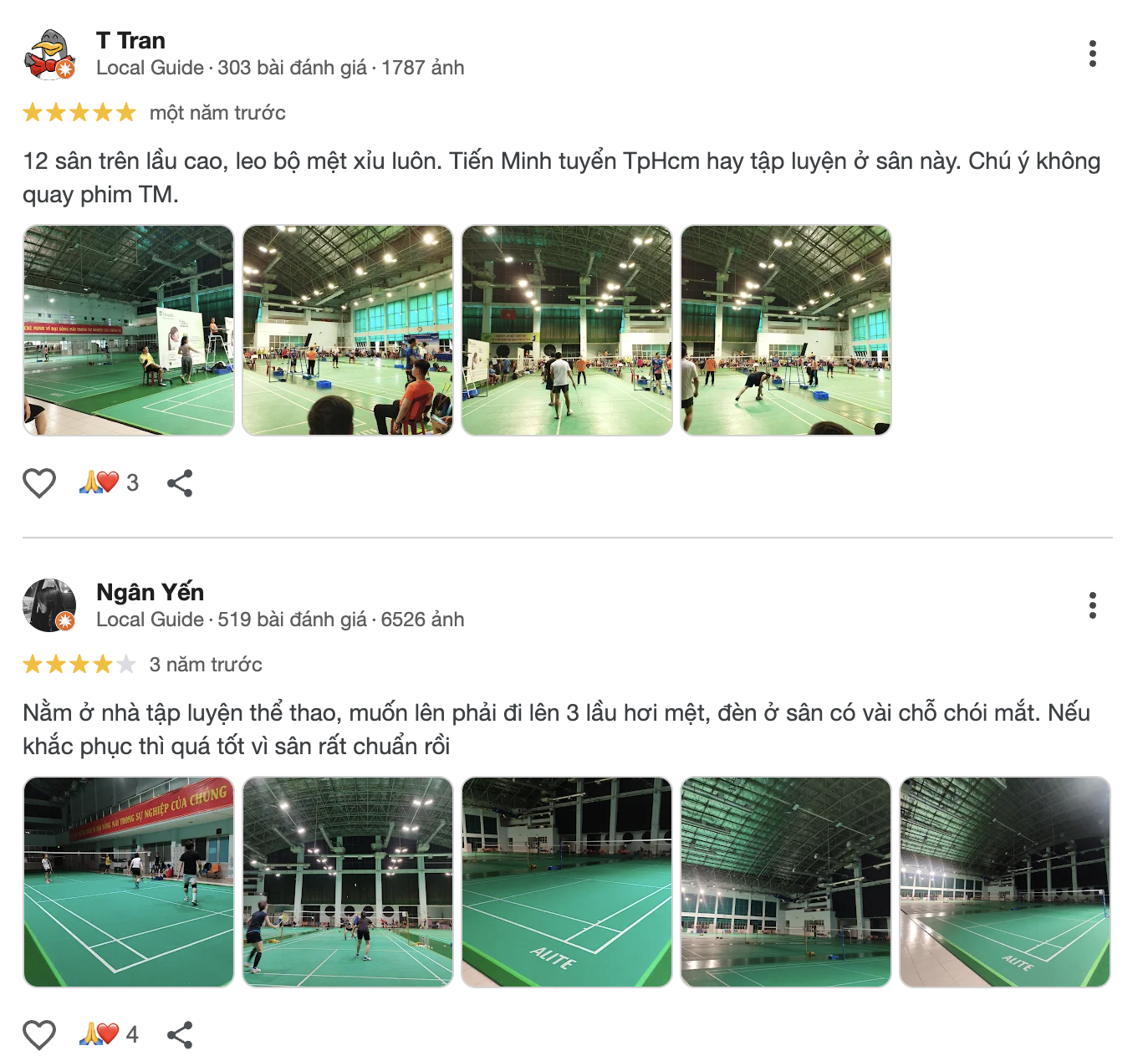 Những nhận xét chân thực từ cộng đồng người chơi về Sân cầu lông Phú Thọ