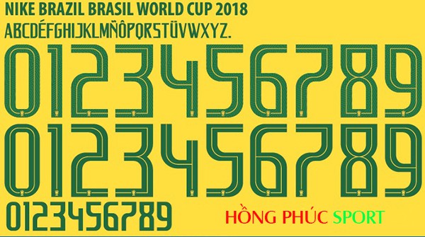 Download font chữ áo bóng đá Brazil World Cup 2018