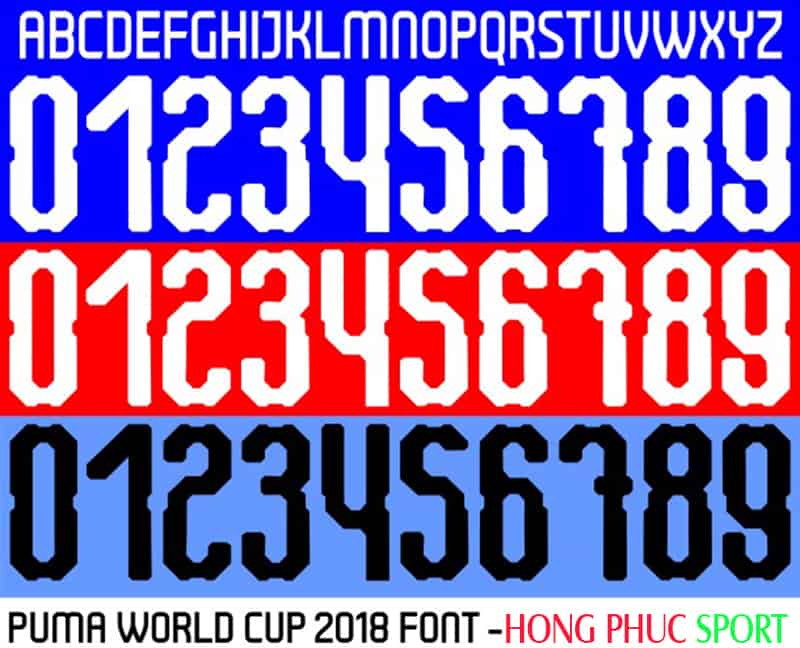Download font chữ áo bóng đá Puma World Cup 2018