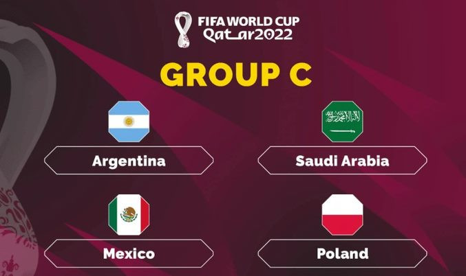 Alt text: Bảng xếp hạng World Cup 2022 bảng C với Argentina, Saudi Arabia, Mexico, Ba Lan, thể hiện sự cạnh tranh trong giải đấu quốc tế