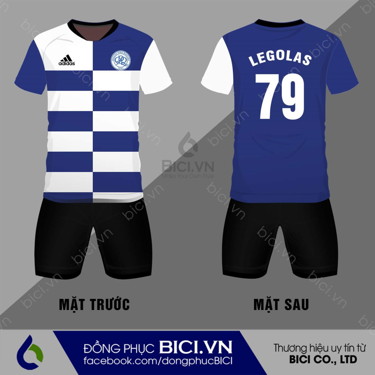 Áo câu lạc bộ Queens Park Rangers phối màu đối xứng