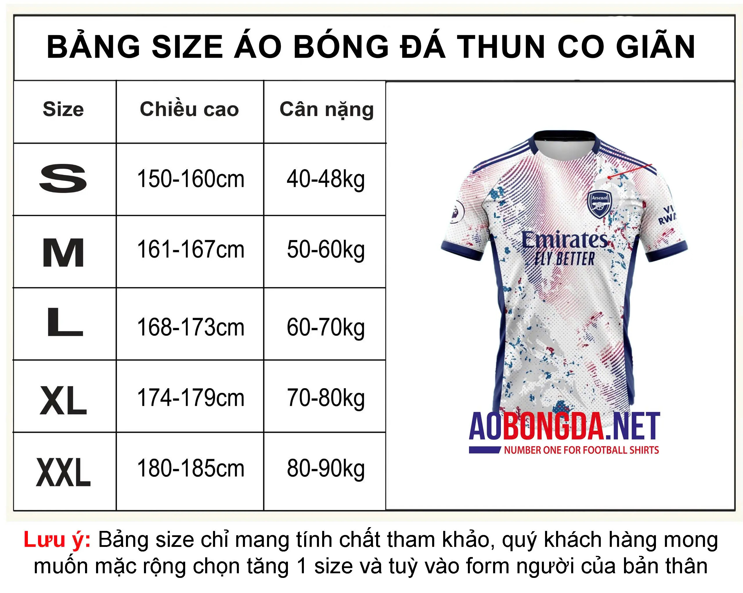 Áo đá bóng Nhật Bản và bảng hướng dẫn chọn size chuẩn
