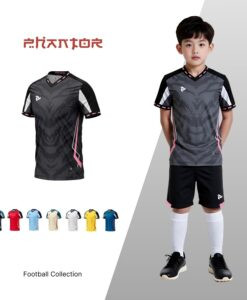 Áo đá bóng trẻ em Just Play Phantor màu xám đen, phong cách hiện đại, bền bỉ.