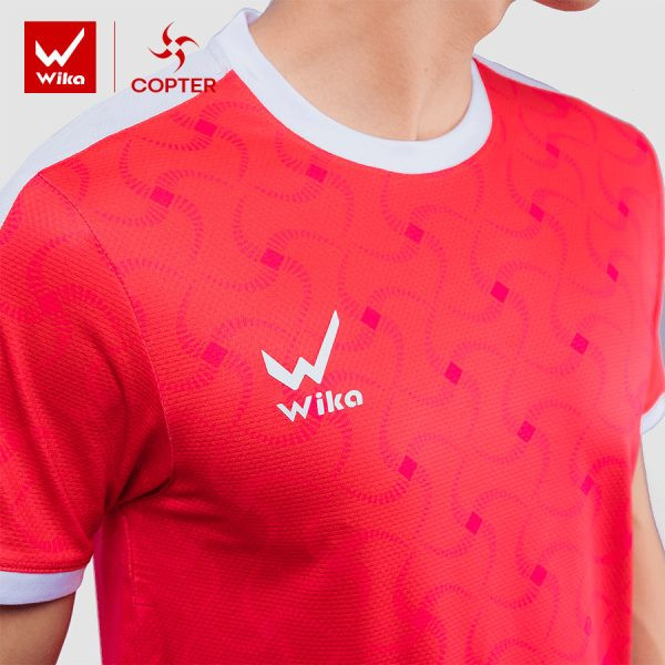 Áo đá bóng Wika Copter màu đỏ nổi bật, thể hiện sự đa dạng màu sắc trong bộ sưu tập áo đấu