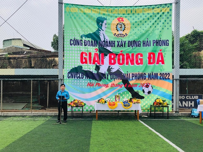 Background giải bóng đá công ty thể hiện tinh thần đoàn kết