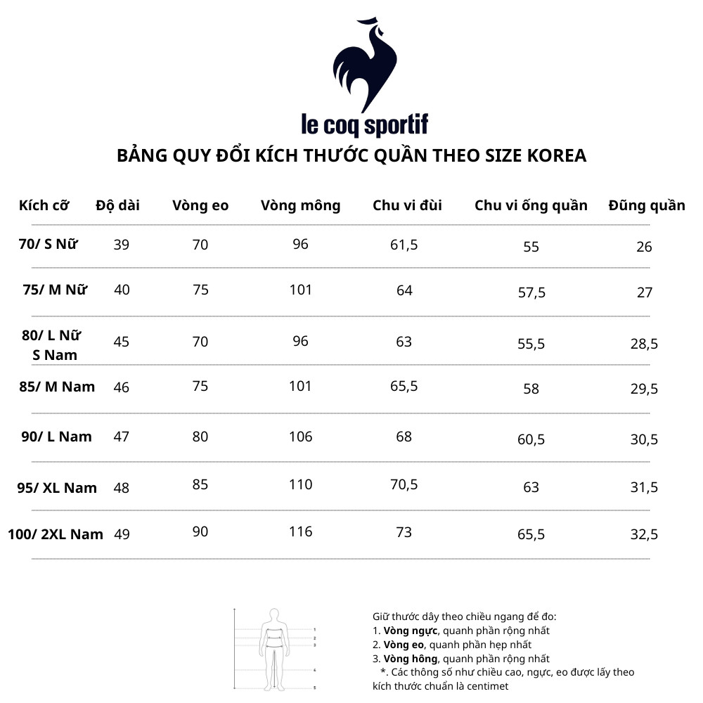 Bảng chọn size quần áo nam và nữ theo chuẩn Hàn Quốc, quan trọng khi mua áo thun bóng rổ nhập khẩu.