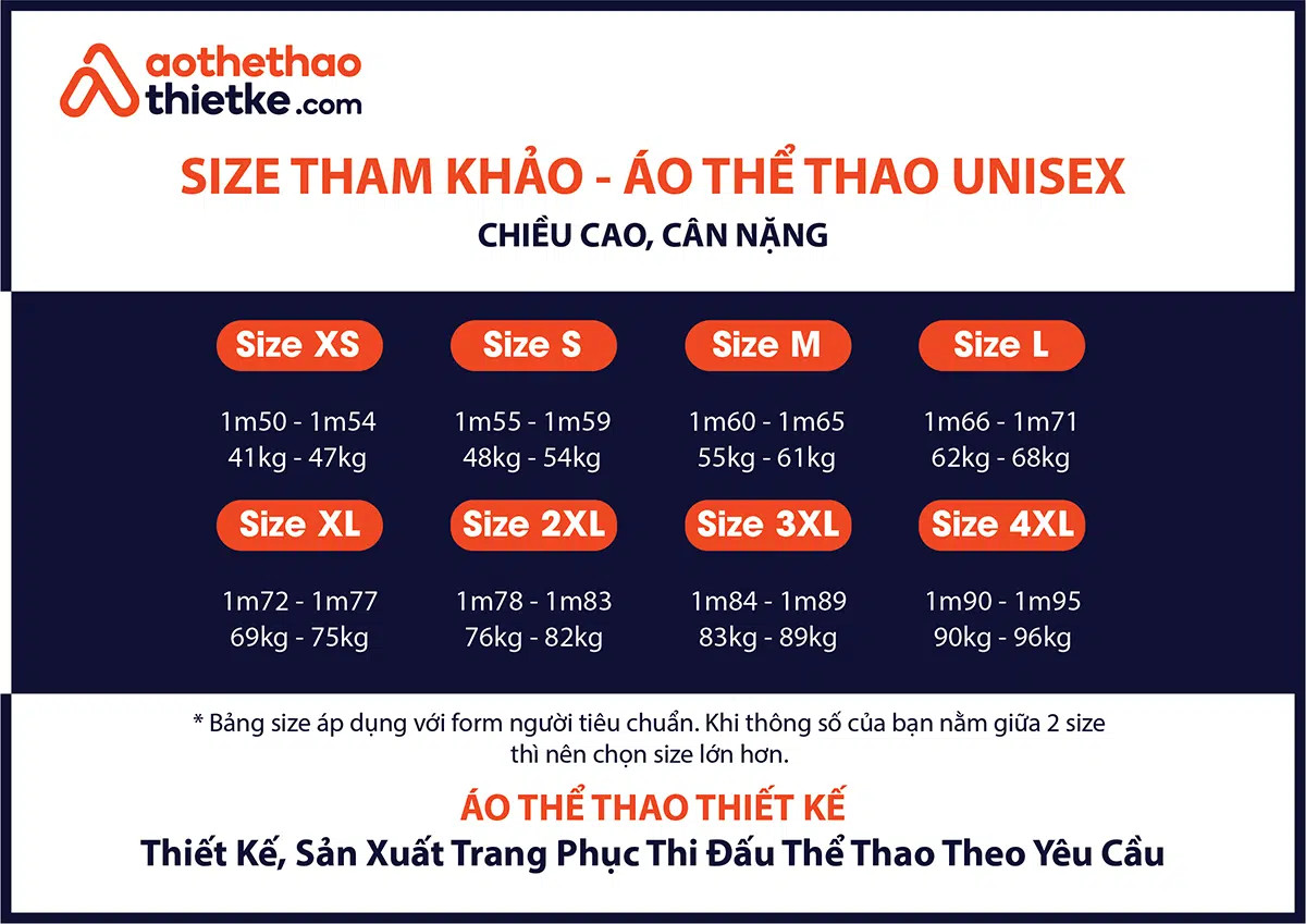 Bảng kích thước trang phục thi đấu chuẩn của cầu thủ bóng đá, đảm bảo sự thoải mái và hiệu suất tối ưu cho đội tuyển bóng đá quốc gia El Salvador.