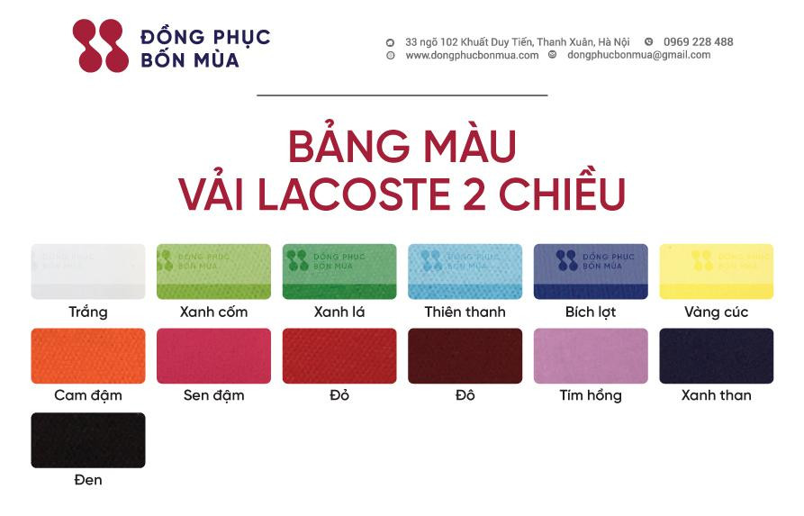 Bảng màu Lacoste 2 chiều cho quần áo bóng rổ nữ