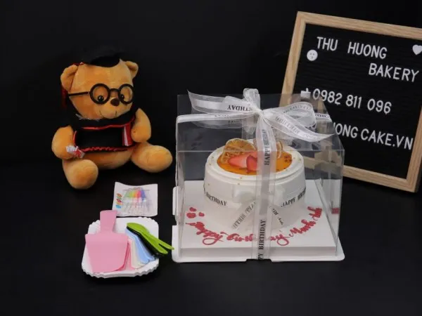 Bánh sinh nhật hình quả bóng đá 3D chân thực, gói trong hộp mica cao cấp