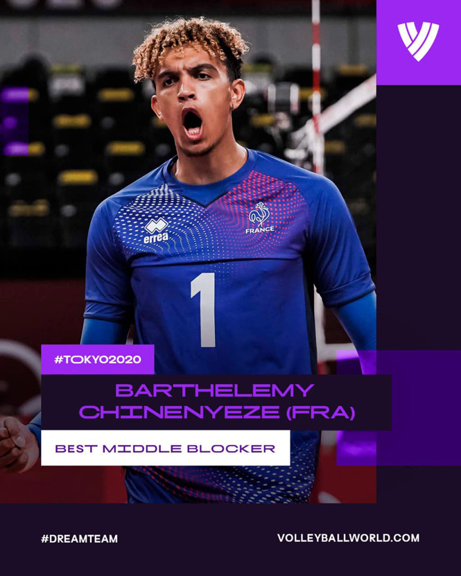 Barthelemy Chinenyeze của Pháp, phụ công then chốt tại bóng chuyền nam Olympic 2021