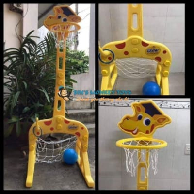 Bộ đồ chơi bóng rổ Grow 4 trong 1 với thiết kế hươu cao cổ đáng yêu