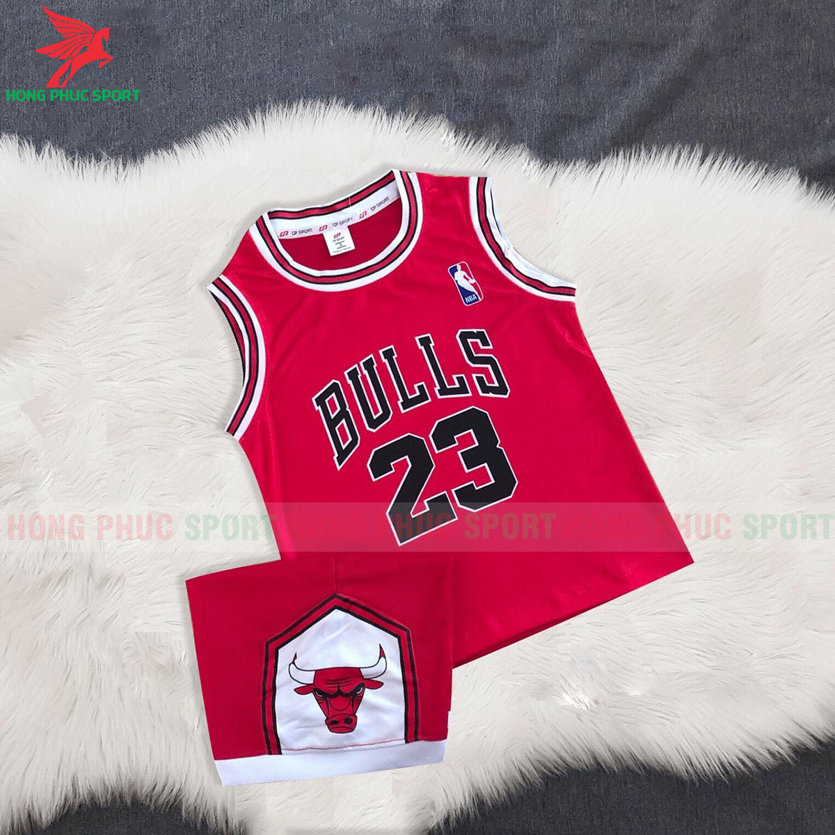 Bộ quần áo bóng rổ cho trẻ em CP Bulls 2020 màu đỏ mang đến sự thoải mái và phong cách cho bé