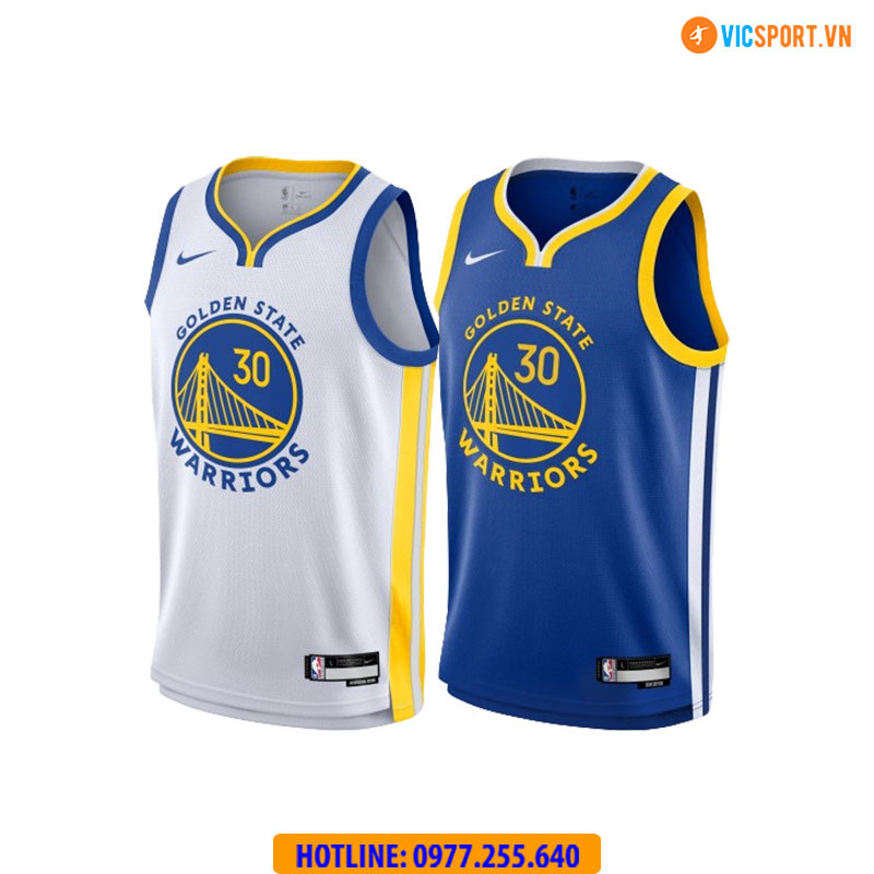 Bộ quần áo bóng rổ Golden State Warriors màu vàng năng động