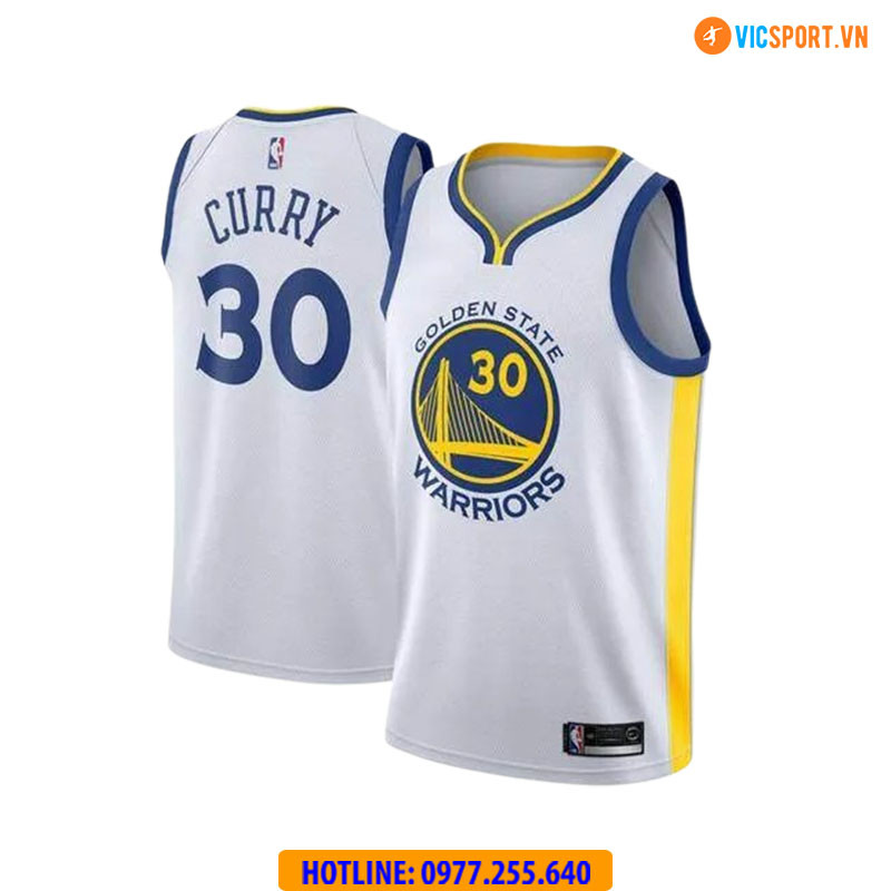 Bộ quần áo bóng rổ Golden State Warriors trắng tinh khôi