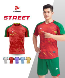 Bộ quần áo đá bóng nữ Just Play Street màu đỏ