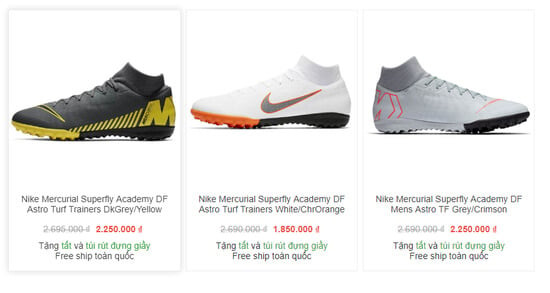 Bộ sưu tập giày đá bóng Nike chính hãng đa dạng tại Hà Nội