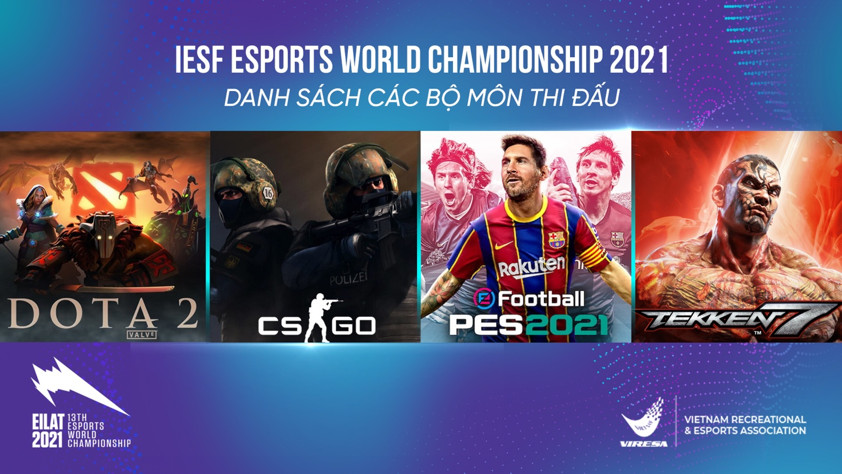 Các bộ môn thể thao điện tử, bao gồm bóng đá điện tử (eFootball), tham gia IESF Esports World Championship 2021